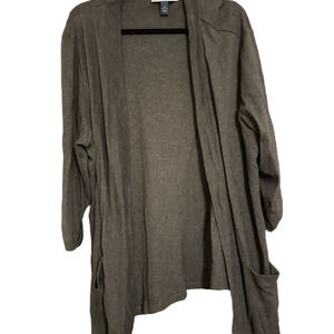 NWOT Karen Scott Charcoal Open Front Cardigan